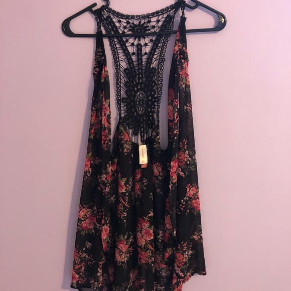 Sleeveless Floral Rose cardigan - Picture 1 of 4